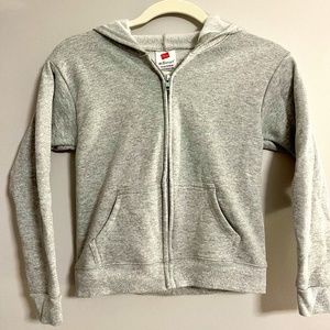 Grey Hanes Full Zip Sweatshirt